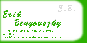 erik benyovszky business card